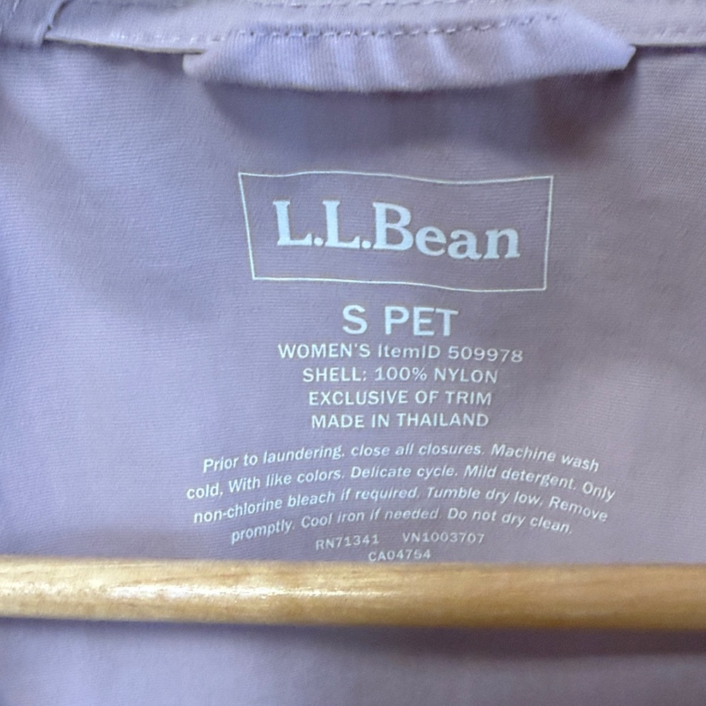 L.L. Bean Women’s Multicolor Raincoat - Purple, Pink, Khaki, and Aqua - Picture 2 of 4